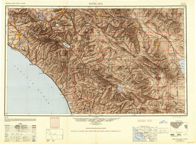 United States Geological Survey Santa Ana, CA (1949, 250000-Scale) digital map