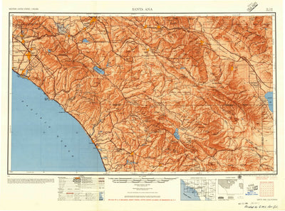 United States Geological Survey Santa Ana, CA (1956, 250000-Scale) digital map