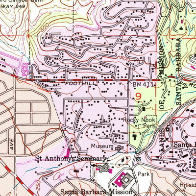 United States Geological Survey Santa Barbara, CA (1952, 24000-Scale) digital map
