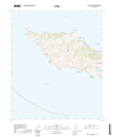 United States Geological Survey Santa Catalina West, CA (2021, 24000-Scale) digital map