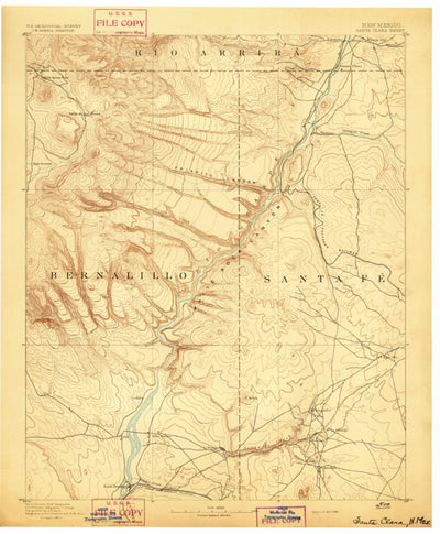 United States Geological Survey Santa Clara, NM (1892, 125000-Scale) digital map