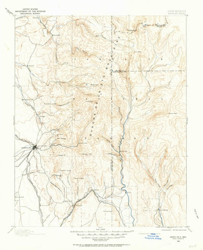 United States Geological Survey Santa FE, NM (1889, 125000-Scale) digital map