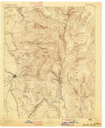 United States Geological Survey Santa FE, NM (1894, 125000-Scale) digital map
