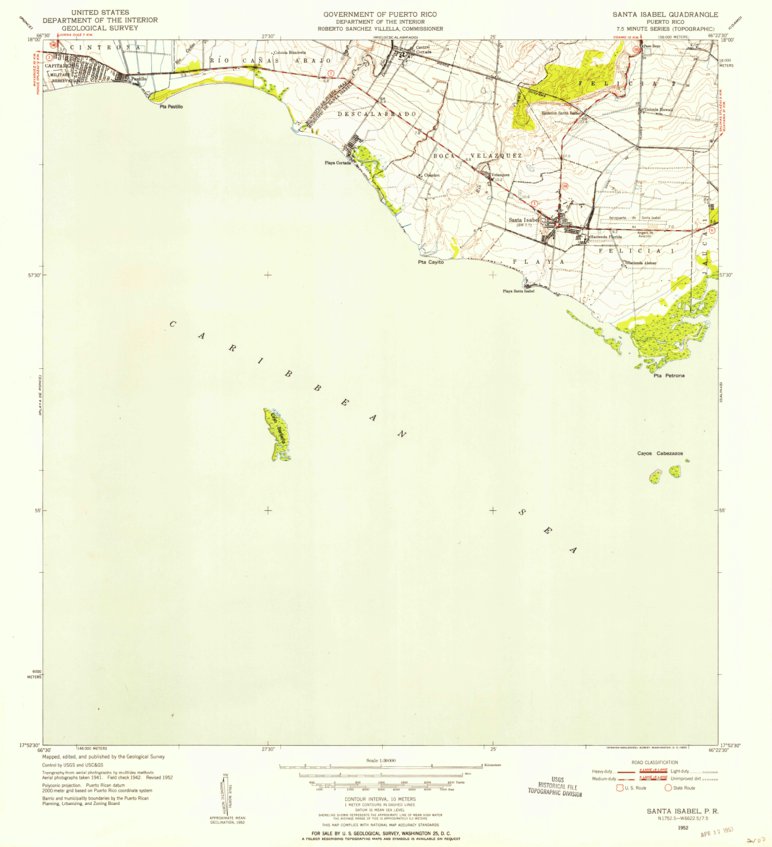 Santa Isabel, PR (1952, 30000-Scale) Map by United States Geological ...