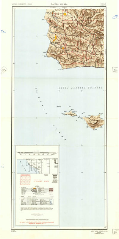 United States Geological Survey Santa Maria, CA (1948, 250000-Scale) digital map