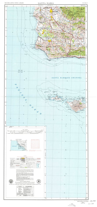 United States Geological Survey Santa Maria, CA (1956, 250000-Scale) digital map