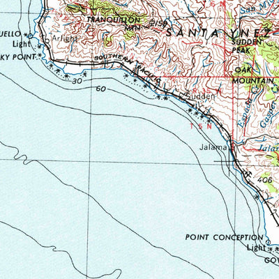 United States Geological Survey Santa Maria, CA (1956, 250000-Scale) digital map