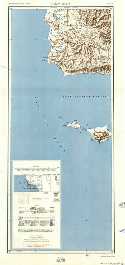 United States Geological Survey Santa Maria, CA (1957, 250000-Scale) digital map