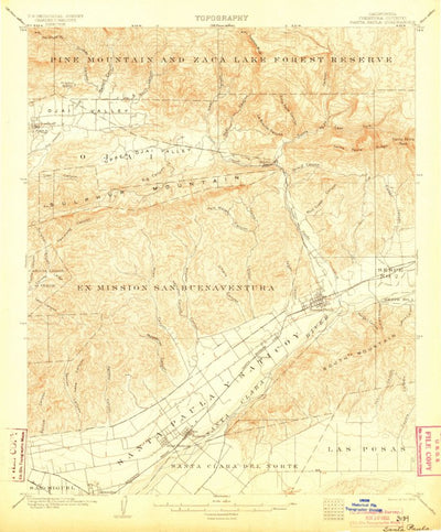 United States Geological Survey Santa Paula, CA (1903, 62500-Scale) digital map