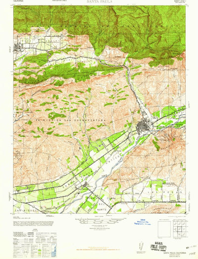 United States Geological Survey Santa Paula, CA (1947, 62500-Scale) digital map