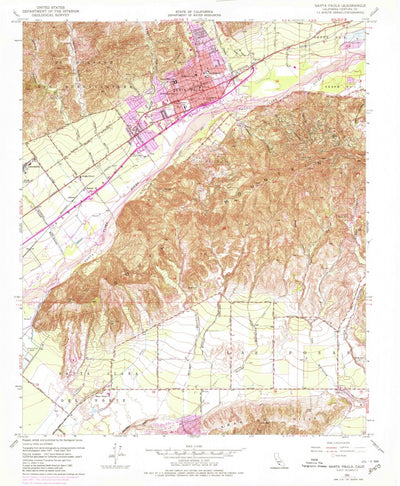 United States Geological Survey Santa Paula, CA (1951, 24000-Scale) digital map