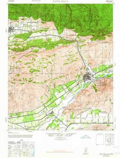 United States Geological Survey Santa Paula, CA (1964, 62500-Scale) digital map