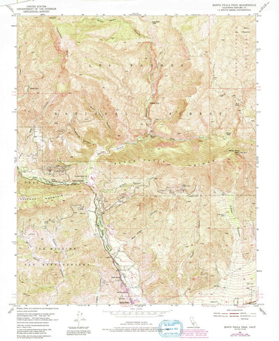 United States Geological Survey Santa Paula Peak, CA (1951, 24000-Scale) digital map