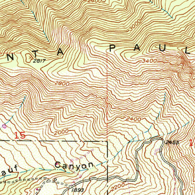 United States Geological Survey Santa Paula Peak, CA (1951, 24000-Scale) digital map