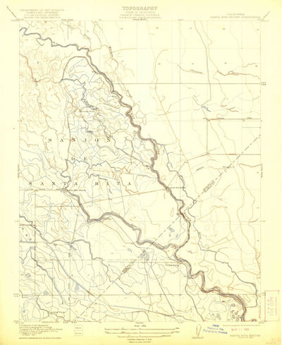 United States Geological Survey Santa Rita Bridge, CA (1922, 31680-Scale) digital map