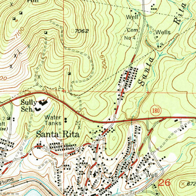 United States Geological Survey Santa Rita Mine, NM (1951, 24000-Scale) digital map