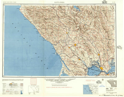 United States Geological Survey Santa Rosa, CA (1947, 250000-Scale) digital map