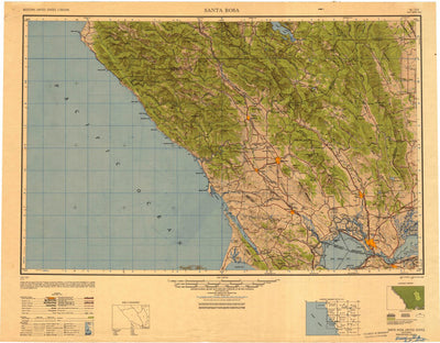 United States Geological Survey Santa Rosa, CA (1949, 250000-Scale) digital map