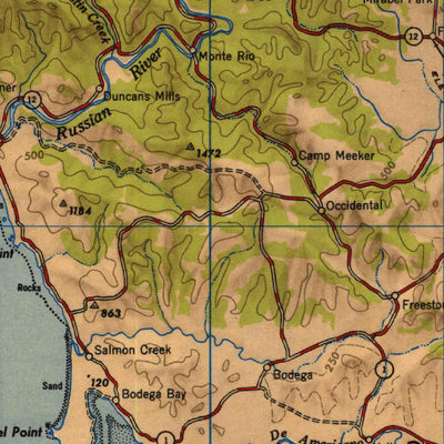 United States Geological Survey Santa Rosa, CA (1949, 250000-Scale) digital map