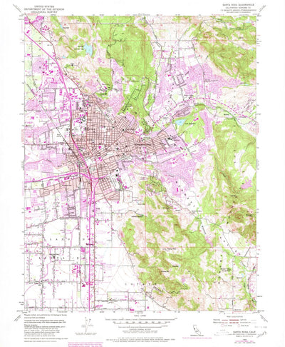 United States Geological Survey Santa Rosa, CA (1954, 24000-Scale) digital map