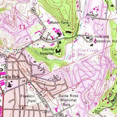 United States Geological Survey Santa Rosa, CA (1954, 24000-Scale) digital map