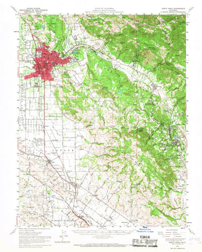 United States Geological Survey Santa Rosa, CA (1954, 62500-Scale) digital map