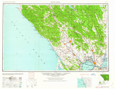 United States Geological Survey Santa Rosa, CA (1962, 250000-Scale) digital map