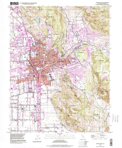 United States Geological Survey Santa Rosa, CA (1994, 24000-Scale) digital map