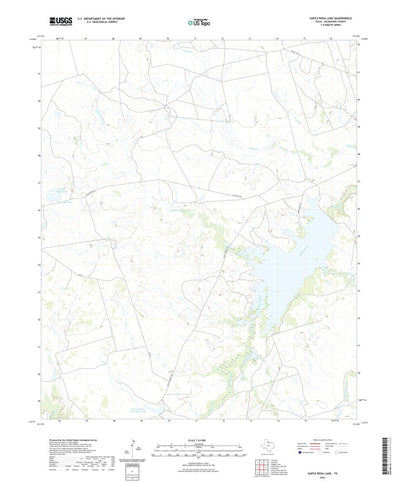 United States Geological Survey Santa Rosa Lake, TX (2022, 24000-Scale) digital map