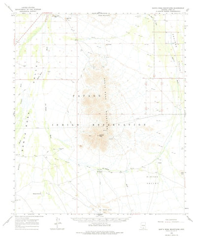 United States Geological Survey Santa Rosa Mountains, AZ (1963, 62500-Scale) digital map
