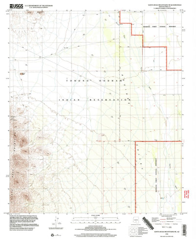 United States Geological Survey Santa Rosa Mountains NE, AZ (1996, 24000-Scale) digital map