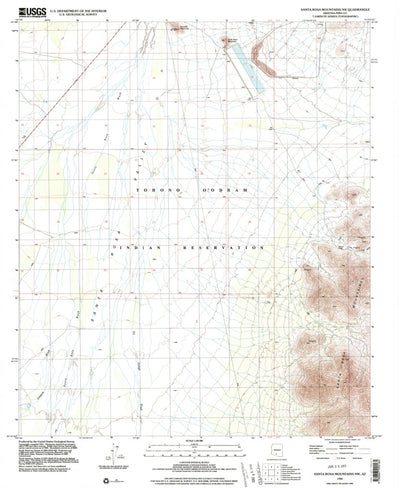 United States Geological Survey Santa Rosa Mountains NW, AZ (1996, 24000-Scale) digital map