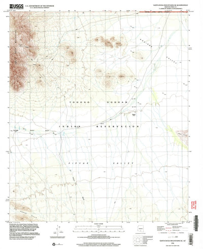 United States Geological Survey Santa Rosa Mountains SE, AZ (1996, 24000-Scale) digital map