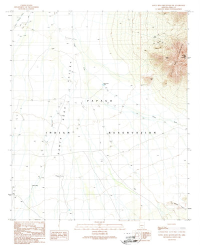 United States Geological Survey Santa Rosa Mountains SW, AZ (1989, 24000-Scale) digital map