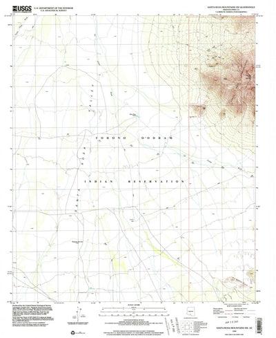 United States Geological Survey Santa Rosa Mountains SW, AZ (1996, 24000-Scale) digital map