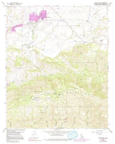 United States Geological Survey Santa Ynez, CA (1959, 24000-Scale) digital map