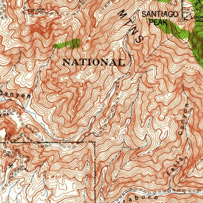 United States Geological Survey Santiago Peak, CA (1942, 62500-Scale) digital map