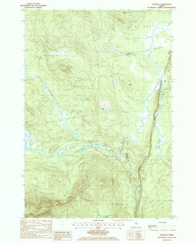 United States Geological Survey Saponac, ME (1988, 24000-Scale) digital map