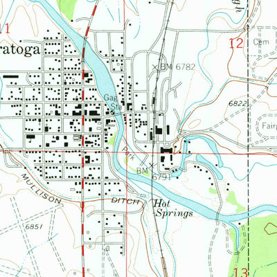United States Geological Survey Saratoga, WY (1961, 24000-Scale) digital map