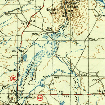 United States Geological Survey Saratoga, WY-CO (1939, 125000-Scale) digital map