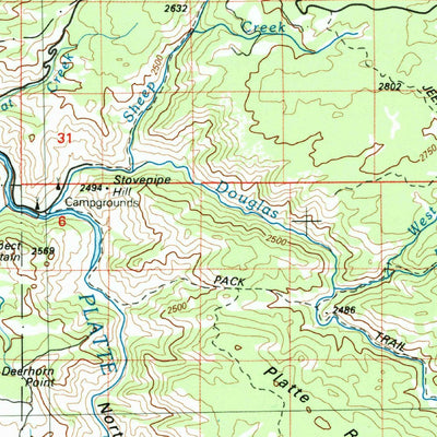 United States Geological Survey Saratoga, WY-CO (1982, 100000-Scale) digital map