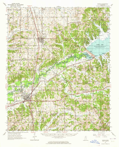 United States Geological Survey Sardis, MS (1952, 62500-Scale) digital map