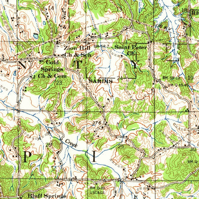 United States Geological Survey Sardis, MS (1952, 62500-Scale) digital map