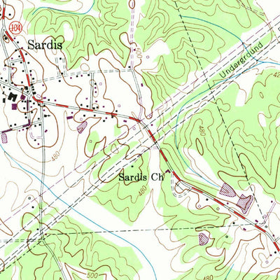 United States Geological Survey Sardis, TN (1949, 24000-Scale) digital map