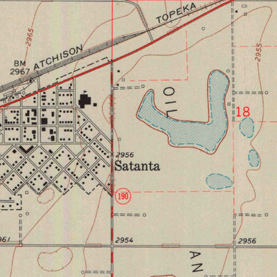 United States Geological Survey Satanta, KS (1968, 24000-Scale) digital map