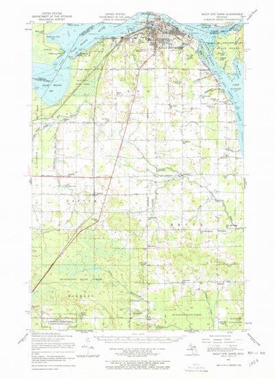 United States Geological Survey Sault Sainte Marie, MI (1951, 62500-Scale) digital map