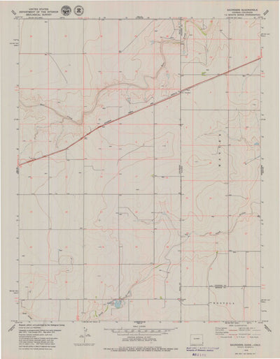 United States Geological Survey Saunders, KS-CO (1979, 24000-Scale) digital map