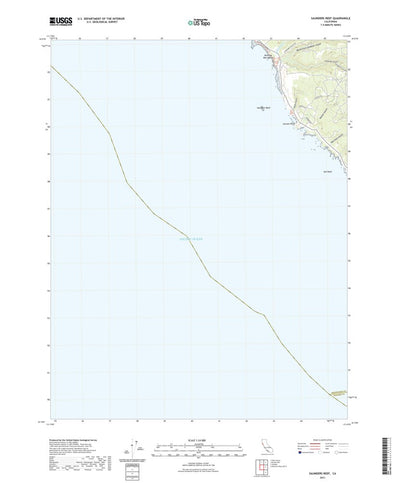 United States Geological Survey Saunders Reef, CA (2021, 24000-Scale) digital map