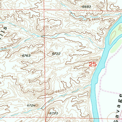 United States Geological Survey Savage Ranch, WY (1955, 24000-Scale) digital map