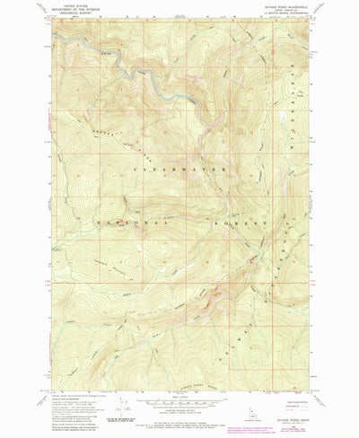 United States Geological Survey Savage Ridge, ID (1966, 24000-Scale) digital map